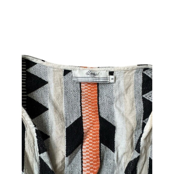 Devotion Twins Boho Chic Hippie Striped Sleeveless Blouse Top Size S Geometric - Picture 7 of 11